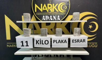 Adana’da ele geçirilen 11 kilogram esrarın aküye saklanması şaşırtıcı buldu