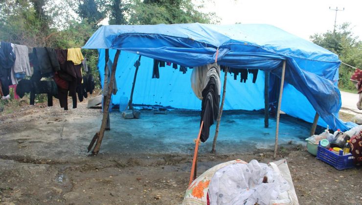 Samsun’da şiddetli yağmur: Tarım işçilerinin çadırlarını su bastı